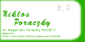 miklos poraczky business card